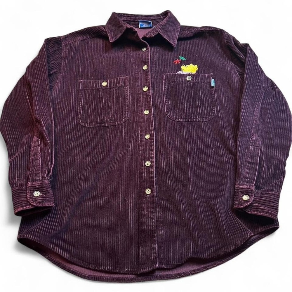Vintage Disney Winnie‎ the Pooh corduroy button shirt size medium